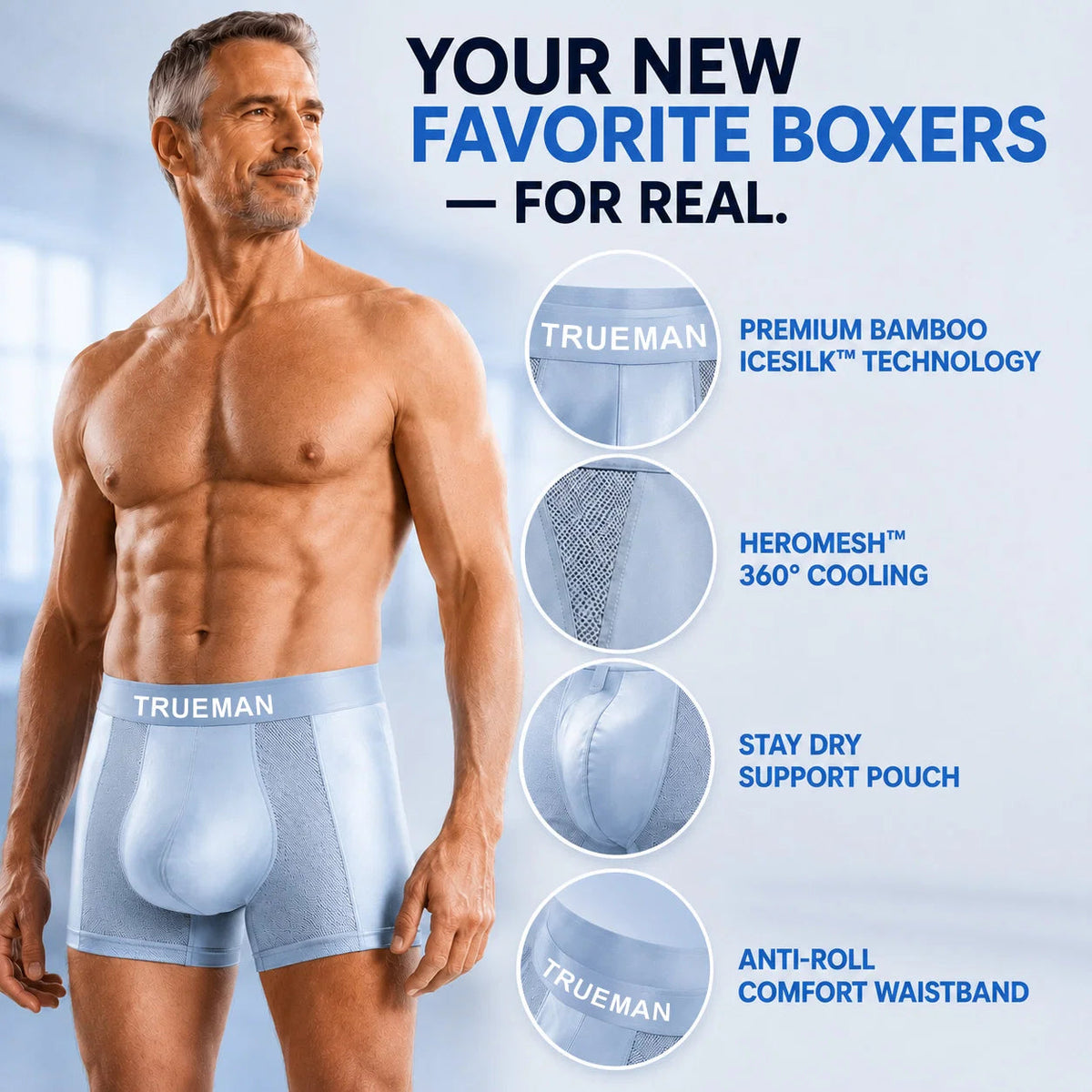 【Buy 3 Get 2 Free】-2026 HOT SALE🔥 Premium Leakproof Bamboo IceSilk Boxer Main image