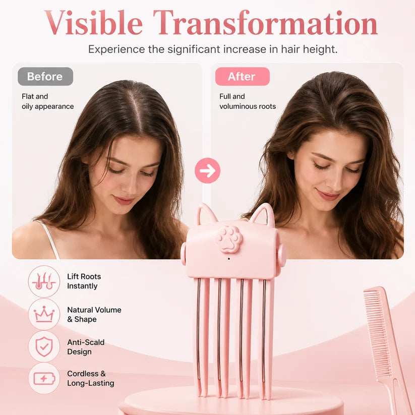 Wireless Heated Volumizing Root Lift Clip - Salon Crown Volume Styling Tool for Fine Flat Hair Secondary image