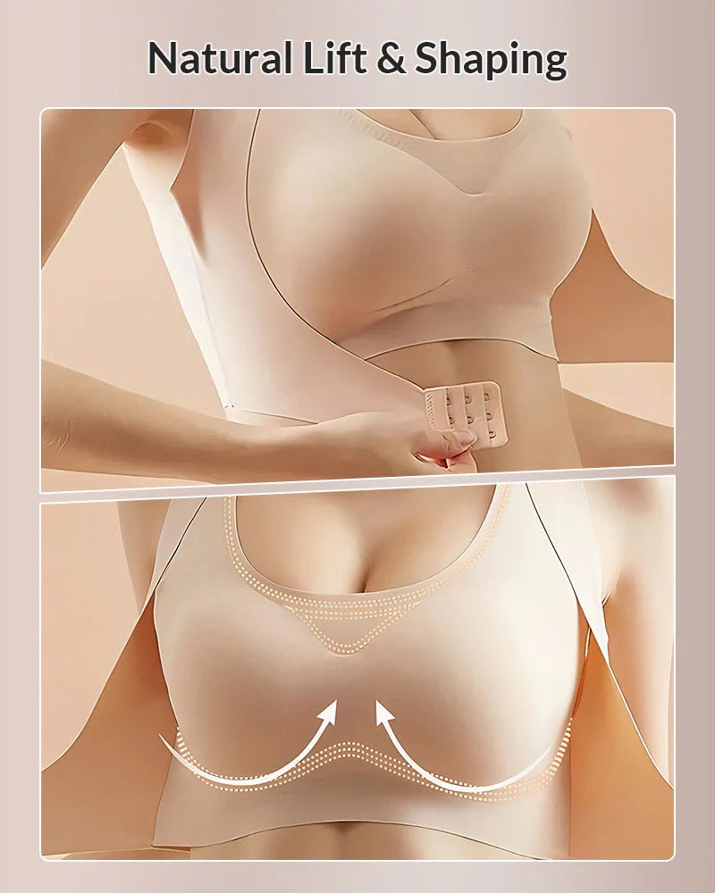 Cross Back Front Closure Wireless Posture Support Bra Secondary image