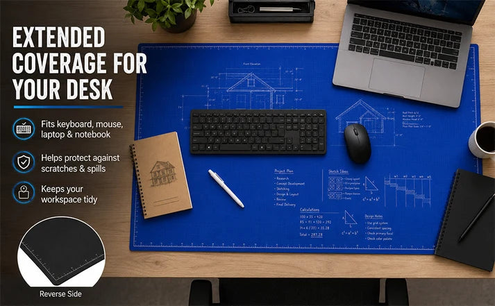 The Blueprint Deskmat — Double-Sided Dry-Erase Desk Mat with Marker Secondary image
