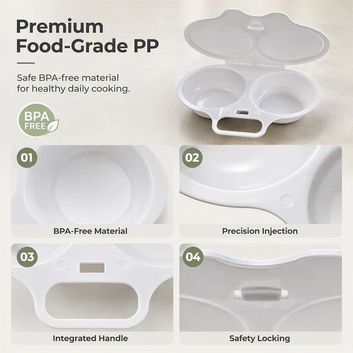 ⏳🔥LIMITED-TIME 50% OFF! ⏰Microwave Egg Poacher with Lid & Handle